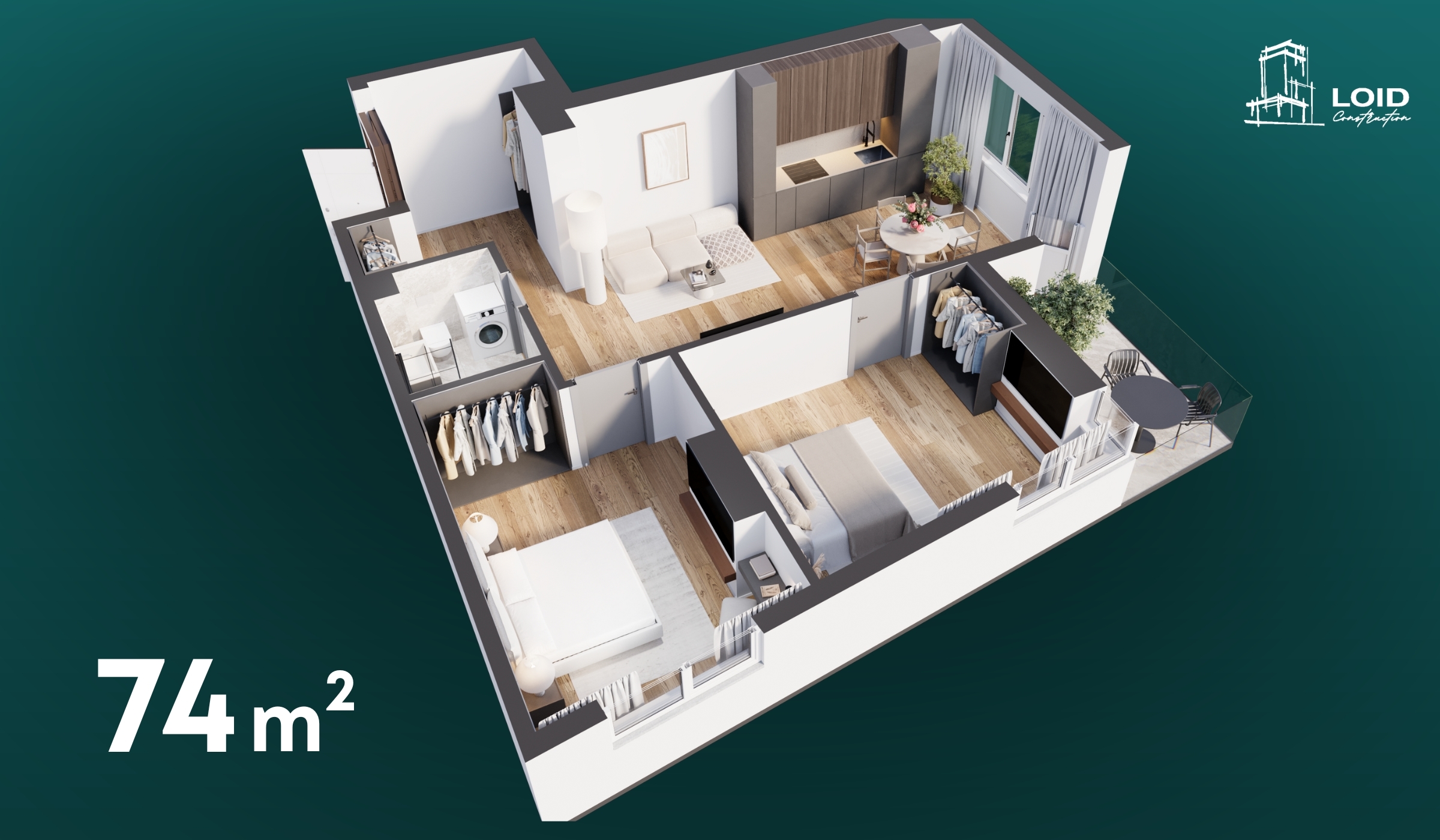 Apartament - 74.00